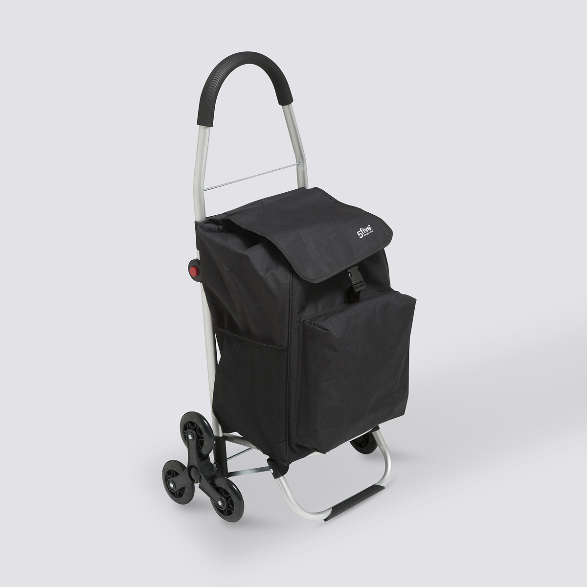 Chariot de course pliable 6 roues, noir 