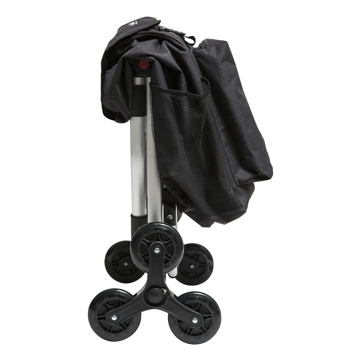 Chariot de course pliable 6 roues, noir 