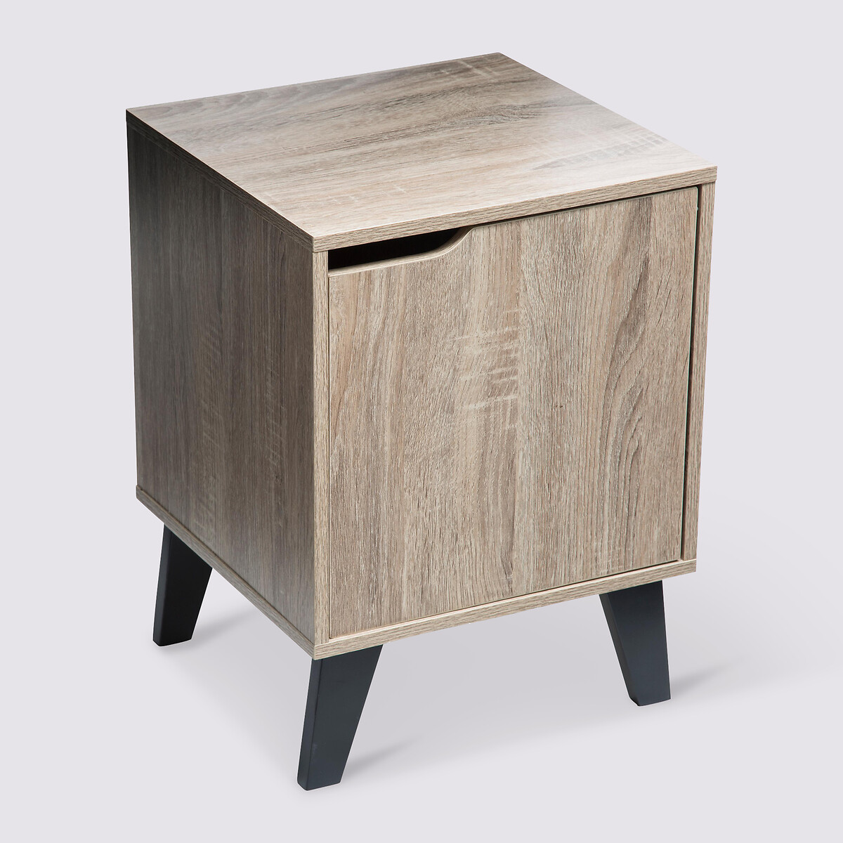 Chevet effet chêne naturel, noir Ceda