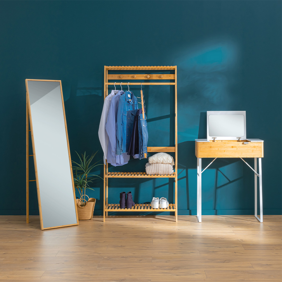 Coiffeuse avec miroir, bambou Levia