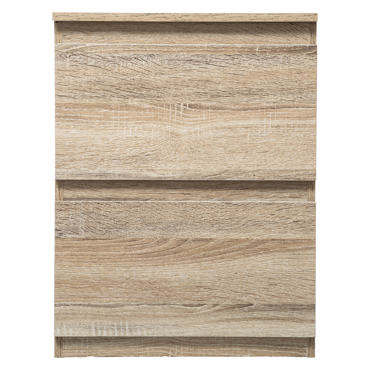 Commode 2 tiroirs, effet bois naturel Dolo
