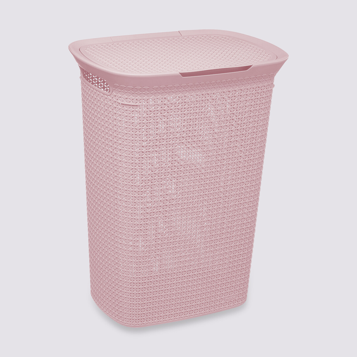 Panier à linge plastique 57l, rose Scandi