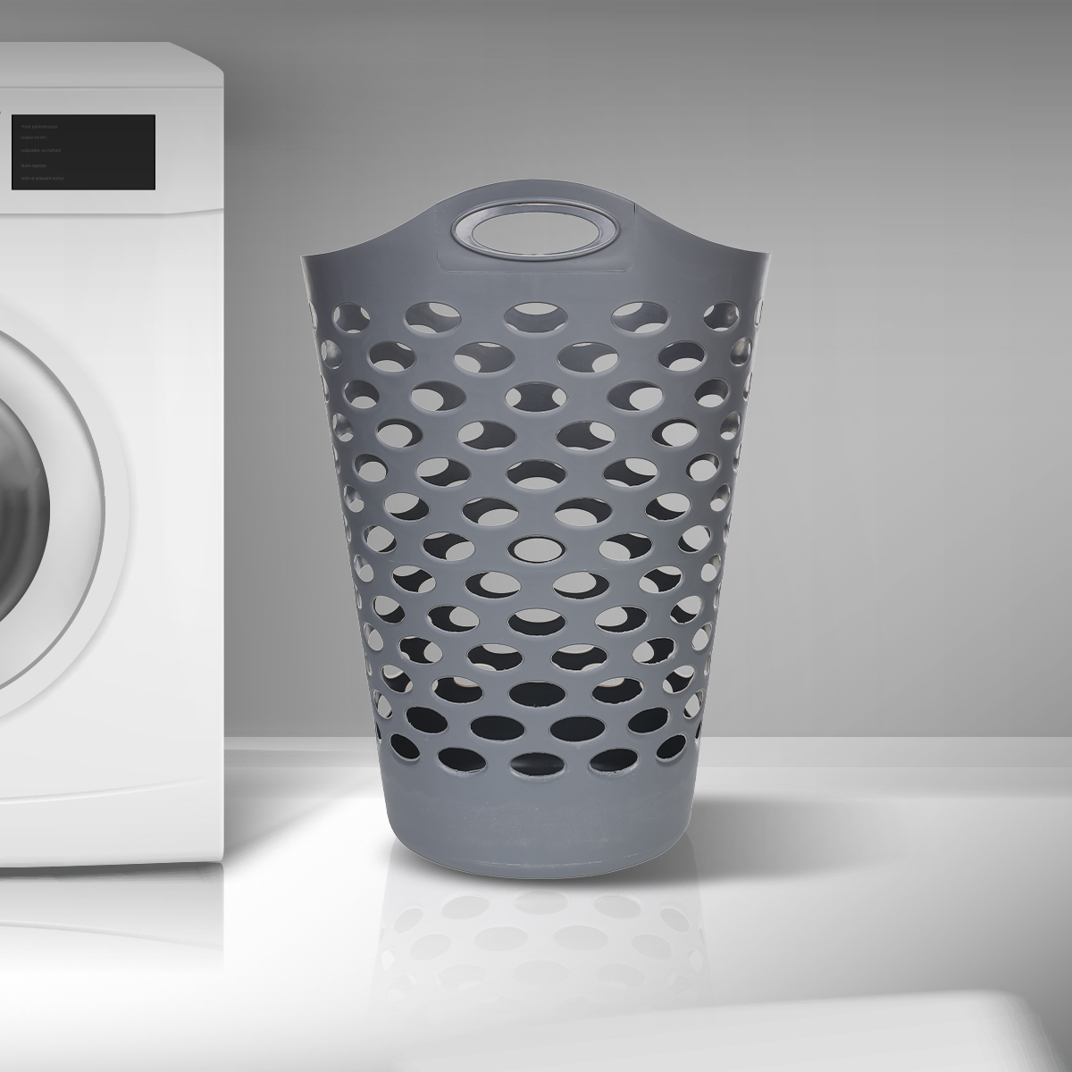 Corbeille à linge souple 60l, gris 