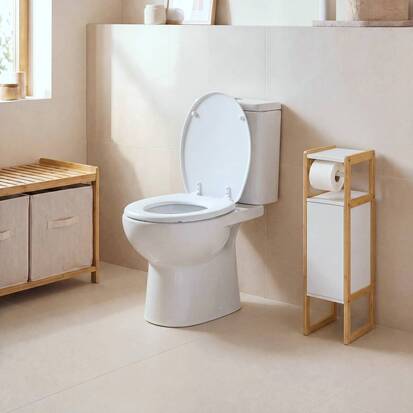 Abattant wc bois laqué, blanc Colorama