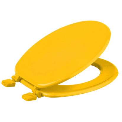 Abattant wc bois laqué, jaune Colorama