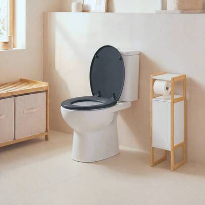 Abattant wc bois laqué, noir Colorama