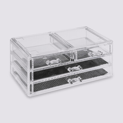 Boîte à bijoux 4 tiroirs, transparent Selena