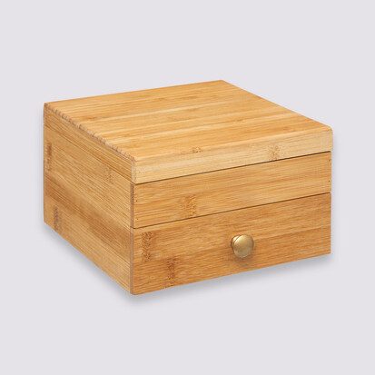 Petite boîte à bijoux avec miroir Bambou