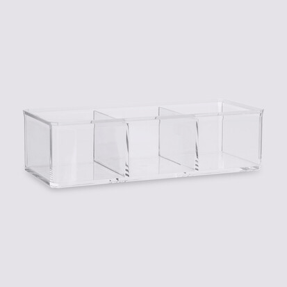 Boîte à cotons 3 compartiments, transparent Selena