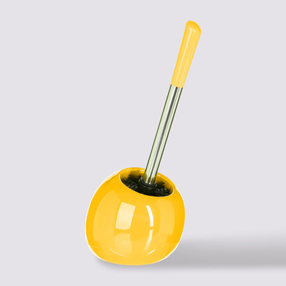 Brosse wc céramique, jaune moutarde Colorama