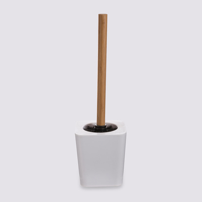 Brosse wc en bambou, blanc Naturéo