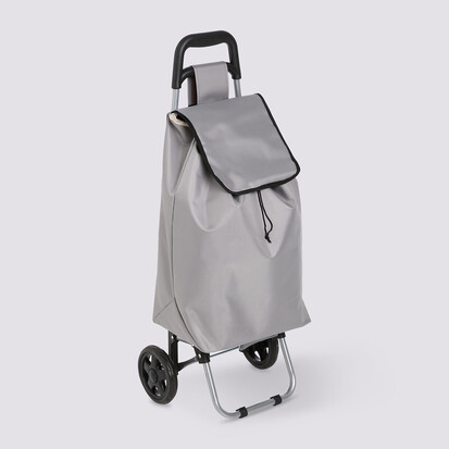 Chariot de courses 2 roues, gris 