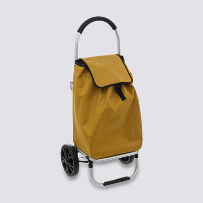Chariot de course pliable 2 roues, jaune moutarde Modern color