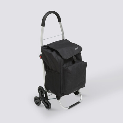 Chariot de course pliable 6 roues, noir 