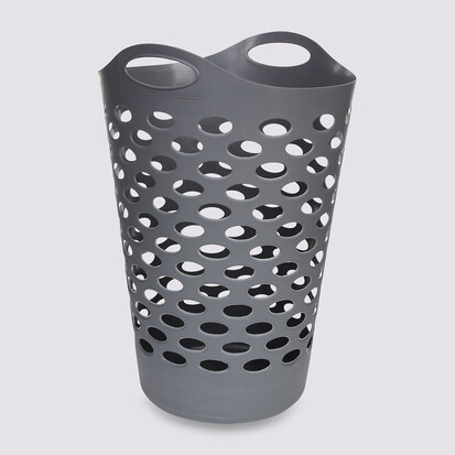 Corbeille à linge souple 60l, gris 