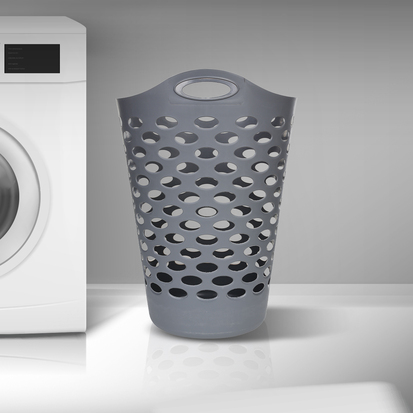 Corbeille à linge souple 60l, gris 