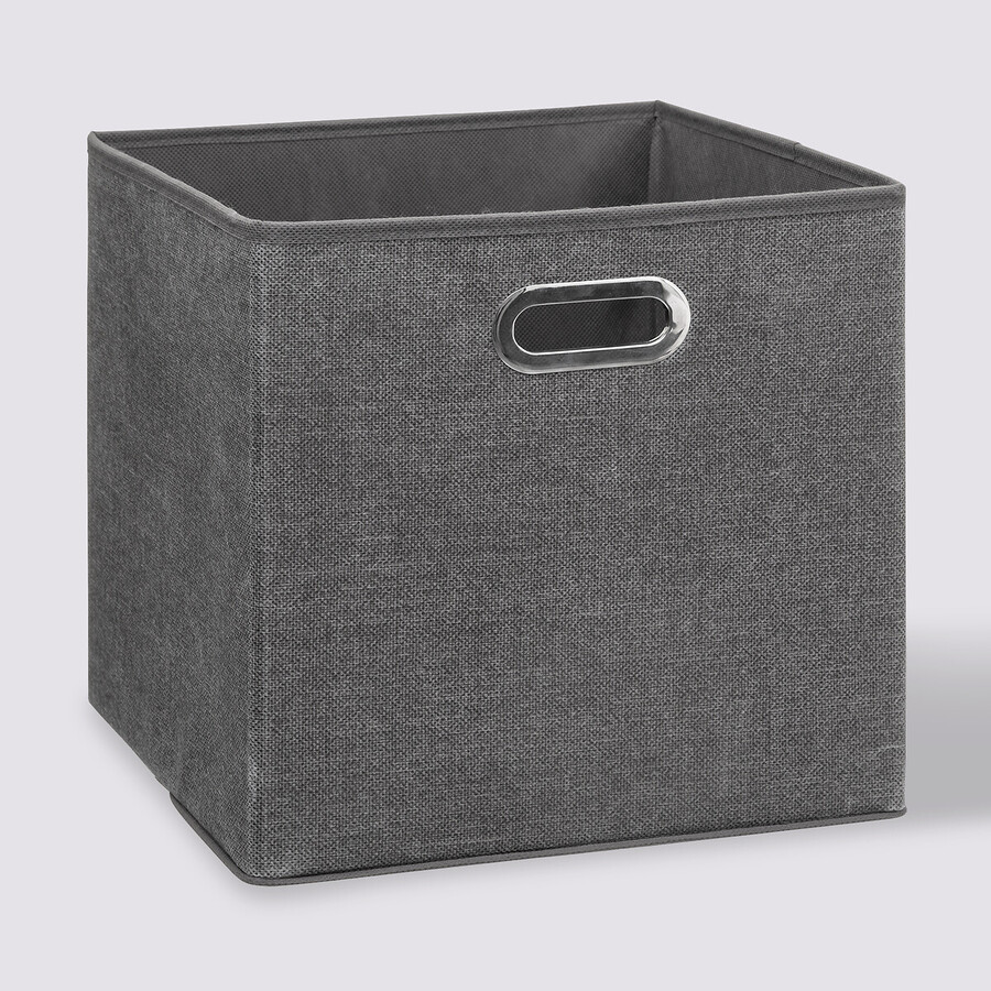Panier tissu 31x31 cm, gris foncé chiné Mix'n modul