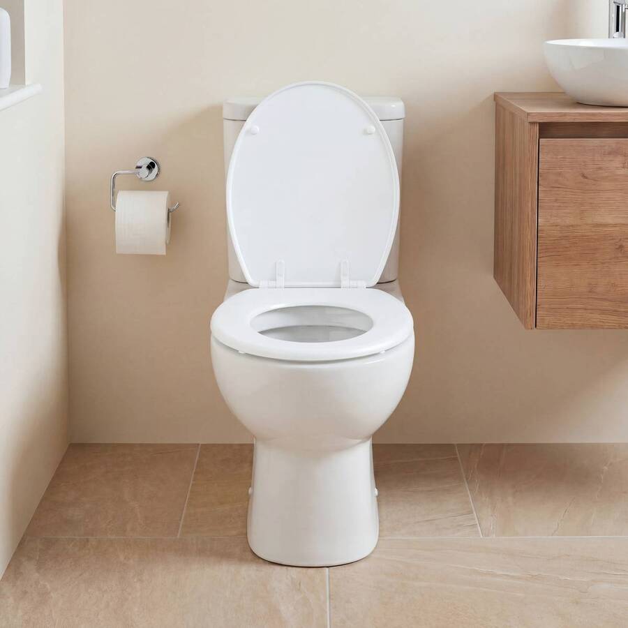 Abattant wc bois laqué, blanc Colorama