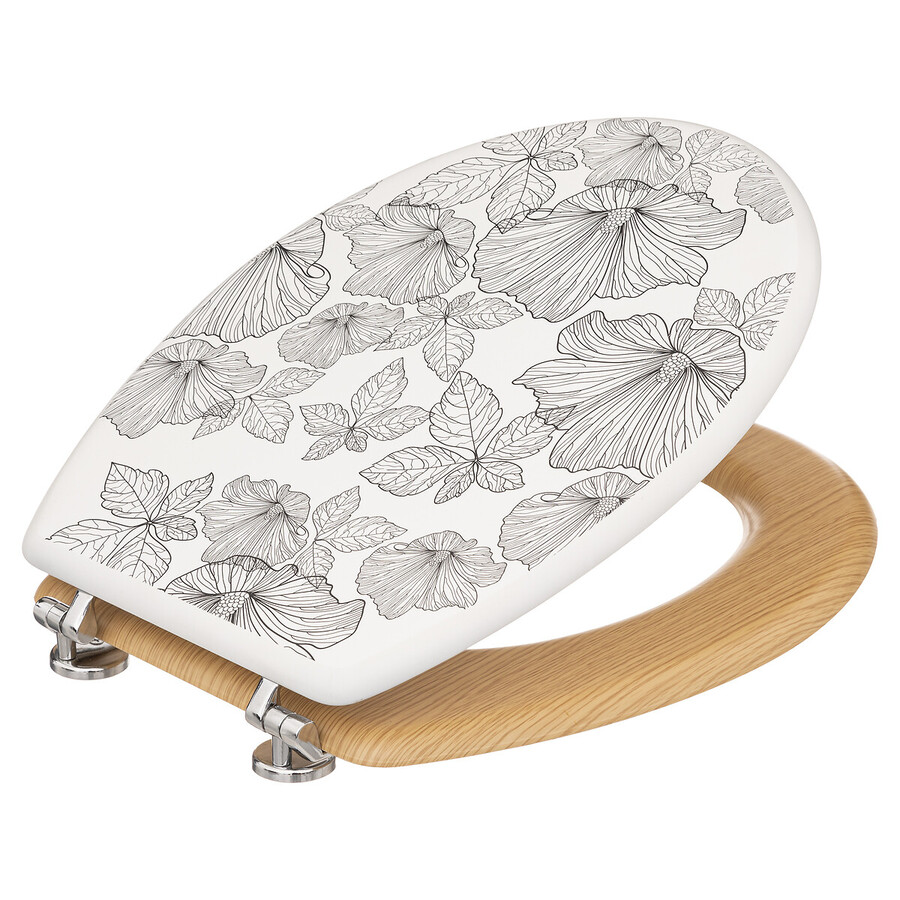 Abattant wc bois laqué, noir & blanc Blackflora