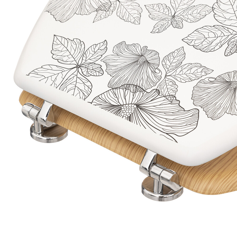 Abattant wc bois laqué, noir & blanc Blackflora