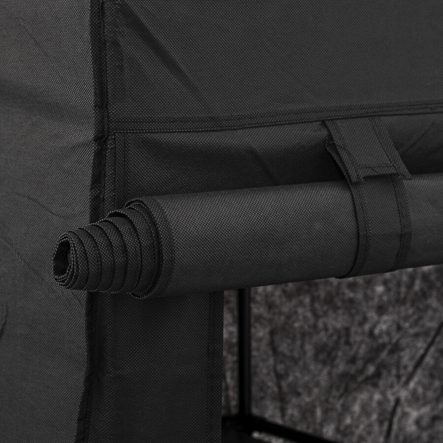 Armoire penderie modulable, tissu noir 