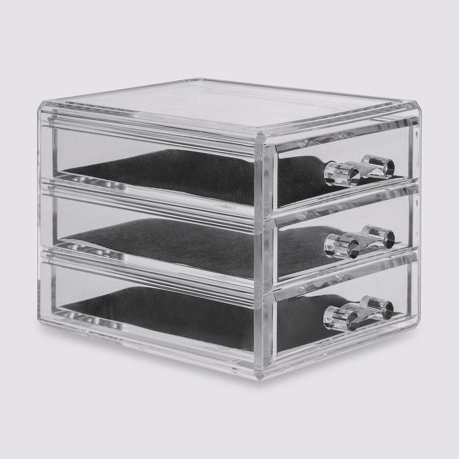 Boîte à bijoux 3 tiroirs, transparent Selena
