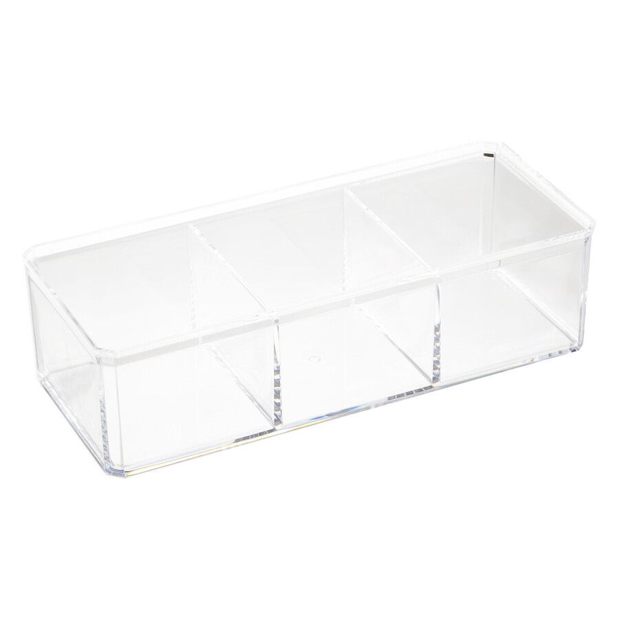 Boîte à cotons 3 compartiments, transparent Selena