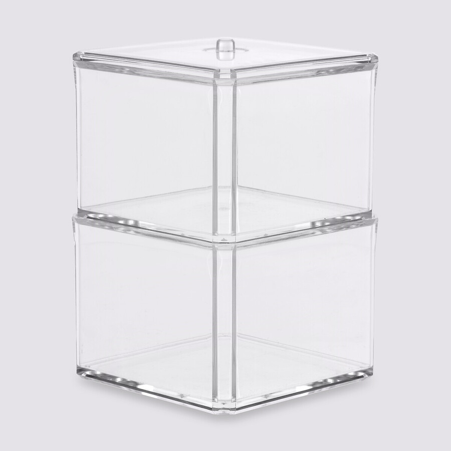 2 boîtes à cotons, transparent Selena