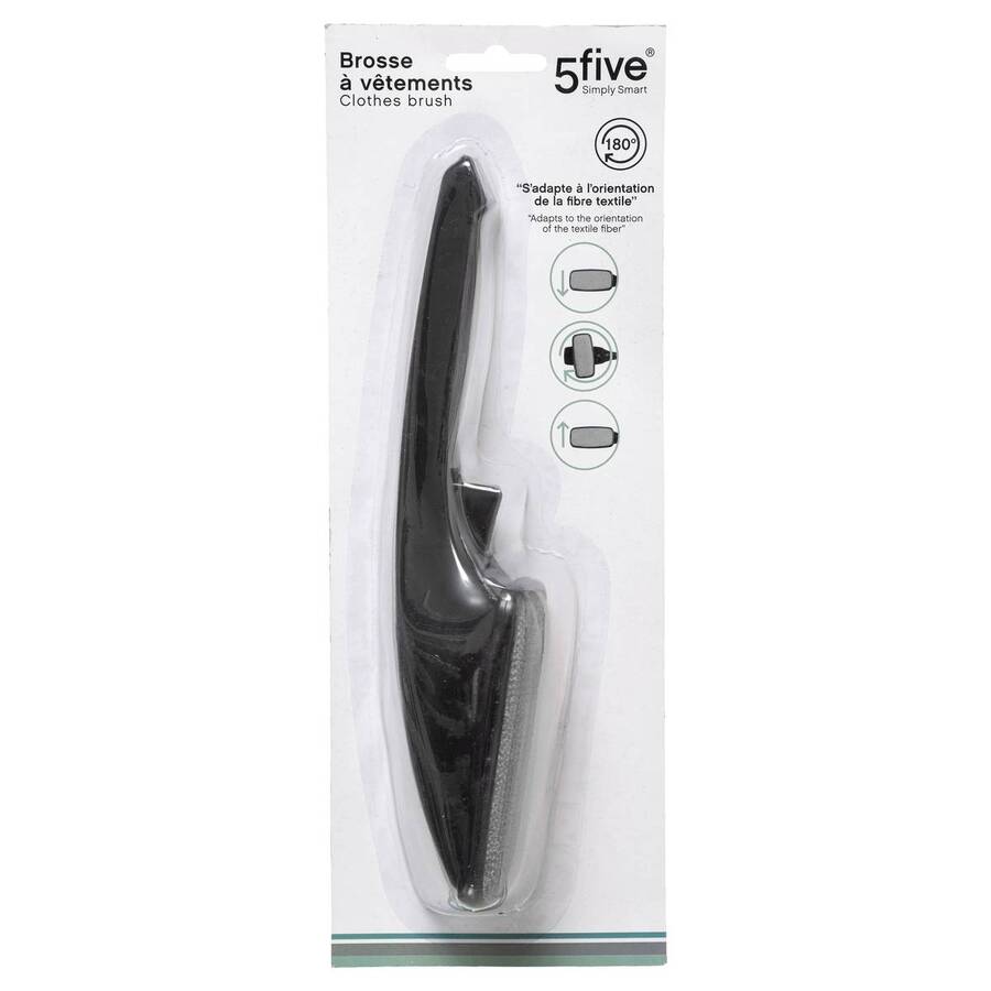 Brosse à vêtements rotative, noir 
