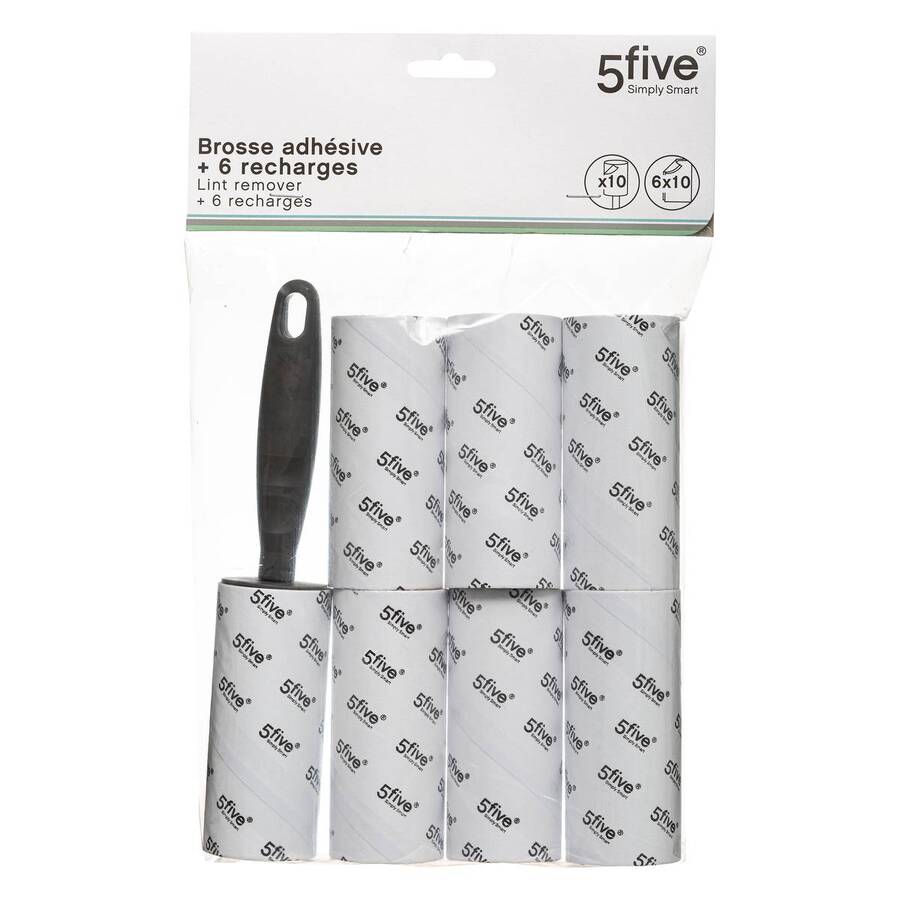 Brosse à vêtements 6 recharges, gris