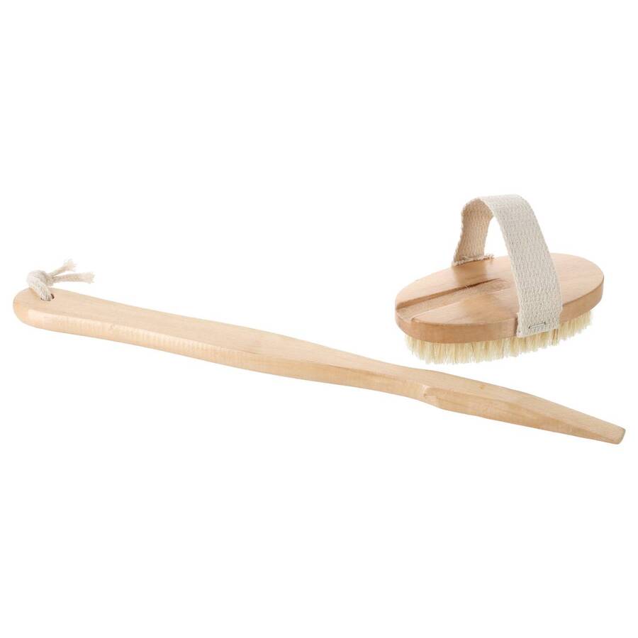 Brosse de bain manche détachable bois 