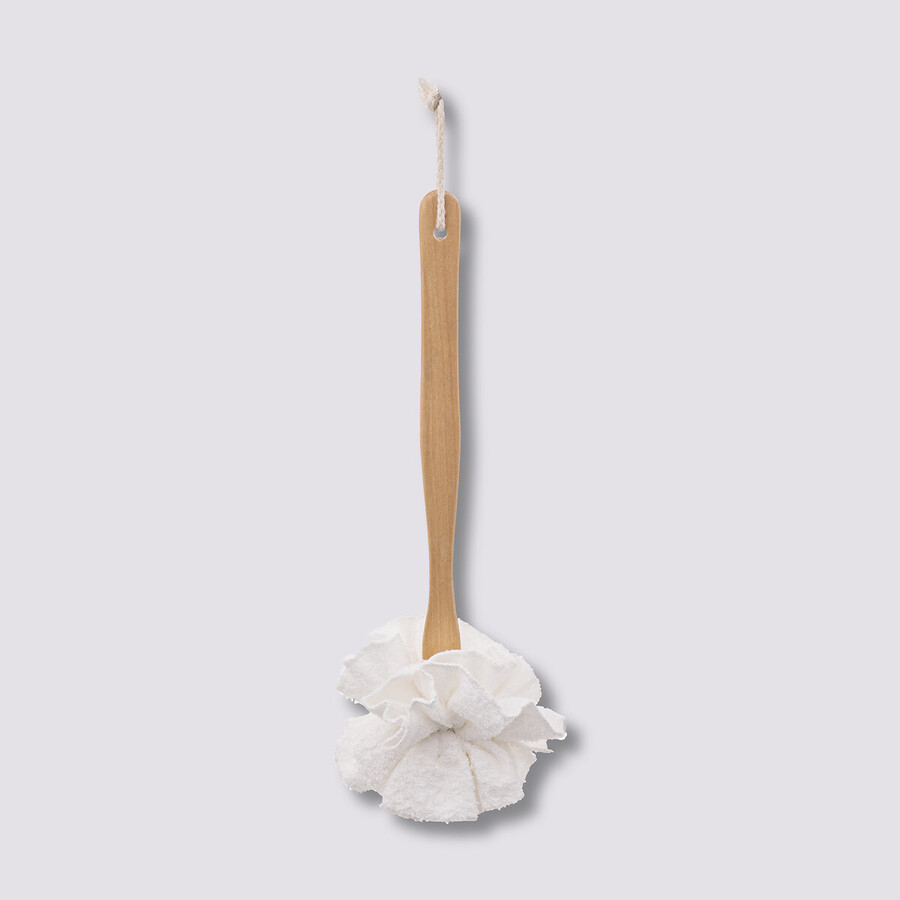 Brosse de bain fleur bois 