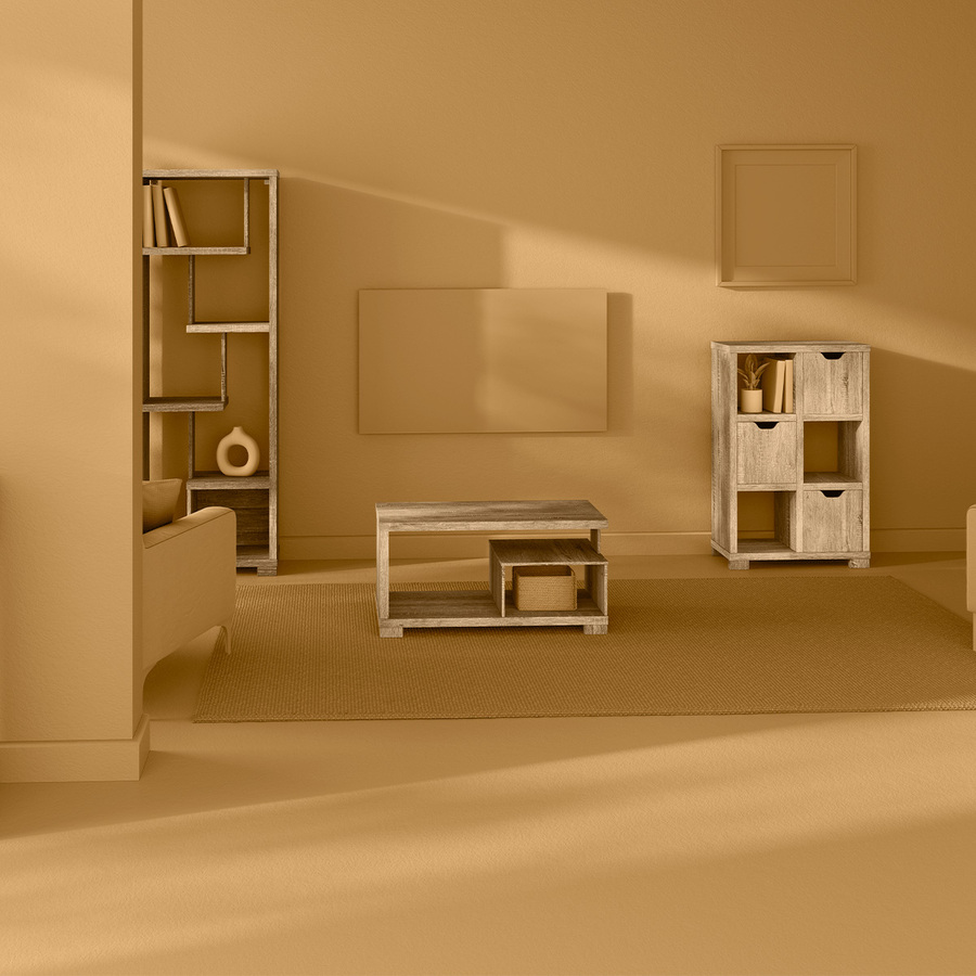 Buffet 3 portes, effet chêne naturel Bivoak