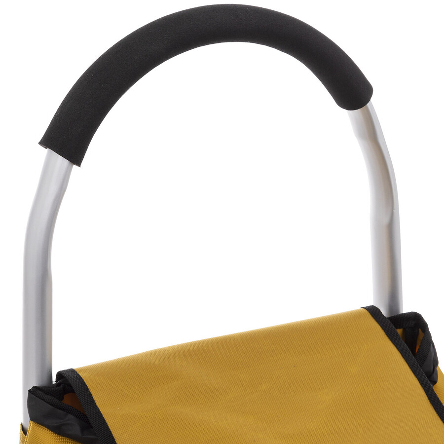 Chariot de course pliable 2 roues, jaune moutarde Modern color