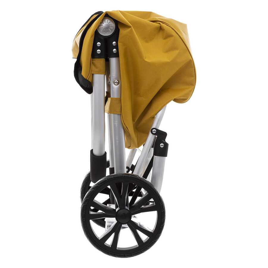Chariot de course pliable 2 roues, jaune moutarde Modern color