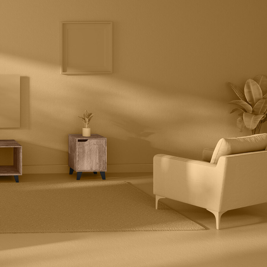 Chevet effet chêne naturel, noir Ceda