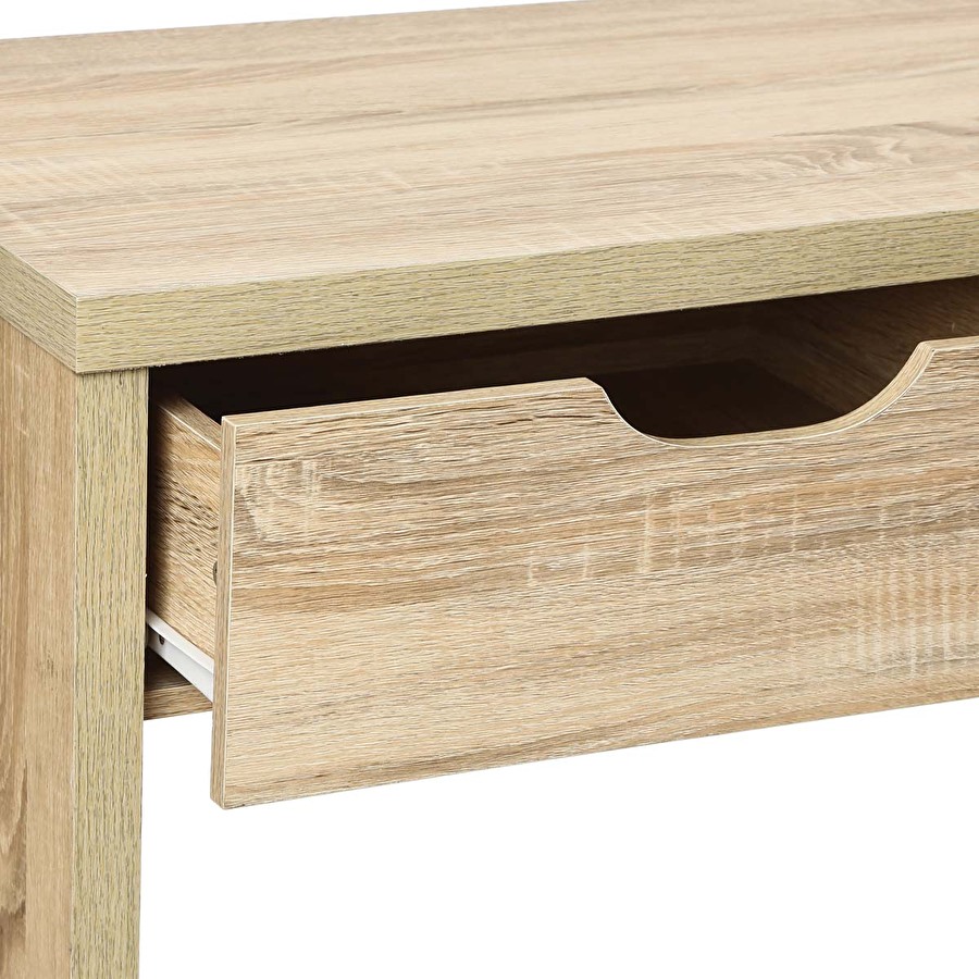 Console 2 tiroirs, effet chêne naturel Bivoak