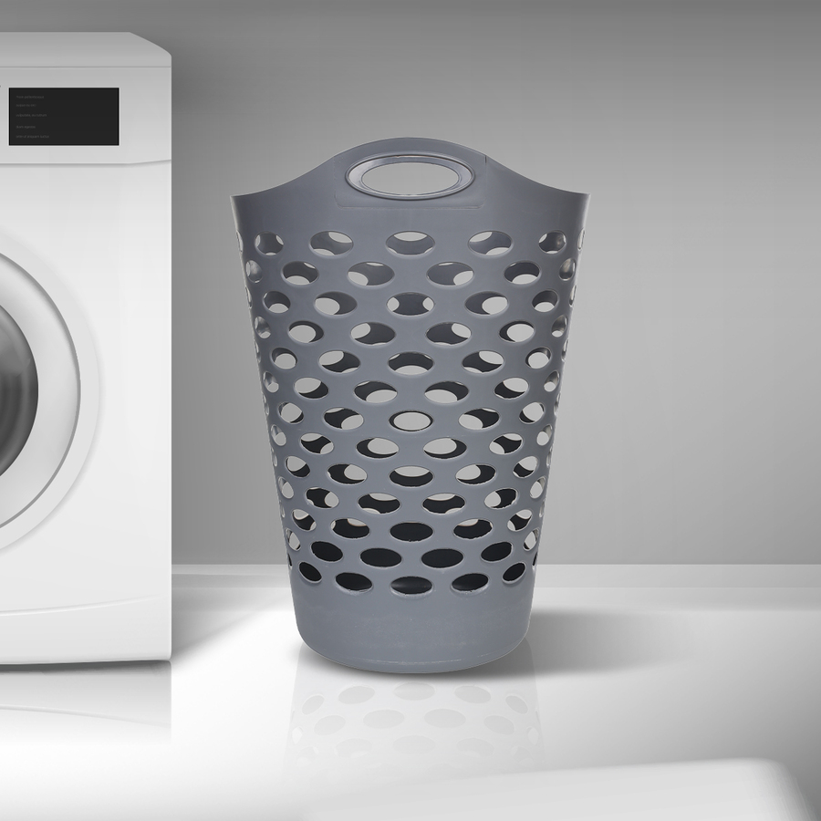 Corbeille à linge souple 60l, gris 