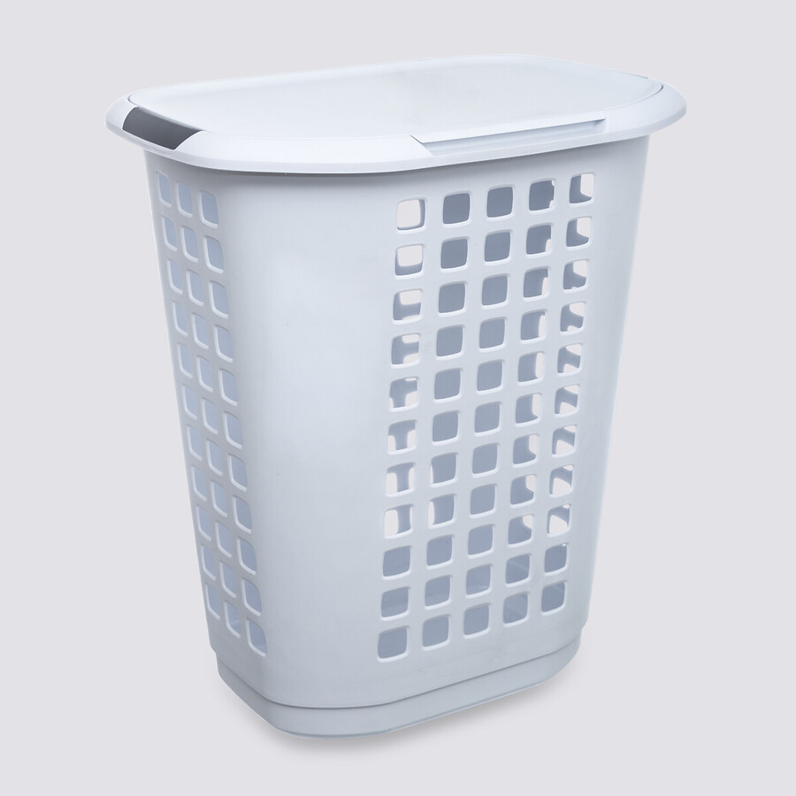 Panier à linge plastique 63l, blanc Hugger