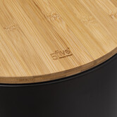 Poubelle ronde avec couvercle bambou 30l, noir Modern color