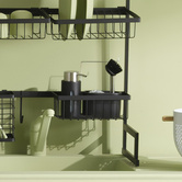 Organiseur évier avec distributeur 150ml, noir 