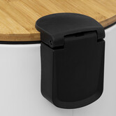 Poubelle ronde avec couvercle bambou 30l, blanc Modern color