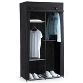 Armoire penderie modulable, tissu noir 
