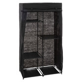 Armoire penderie modulable, tissu noir 