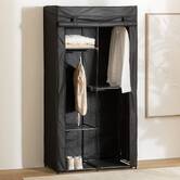 Armoire penderie modulable, tissu noir 