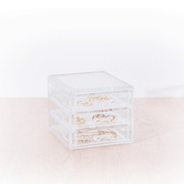 Boîte à bijoux 3 tiroirs, transparent Selena