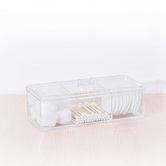 Boîte à cotons 3 compartiments, transparent Selena