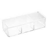 Boîte à cotons 3 compartiments, transparent Selena