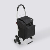 Chariot de course pliable 6 roues, noir 