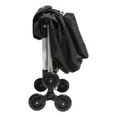 Chariot de course pliable 6 roues, noir 